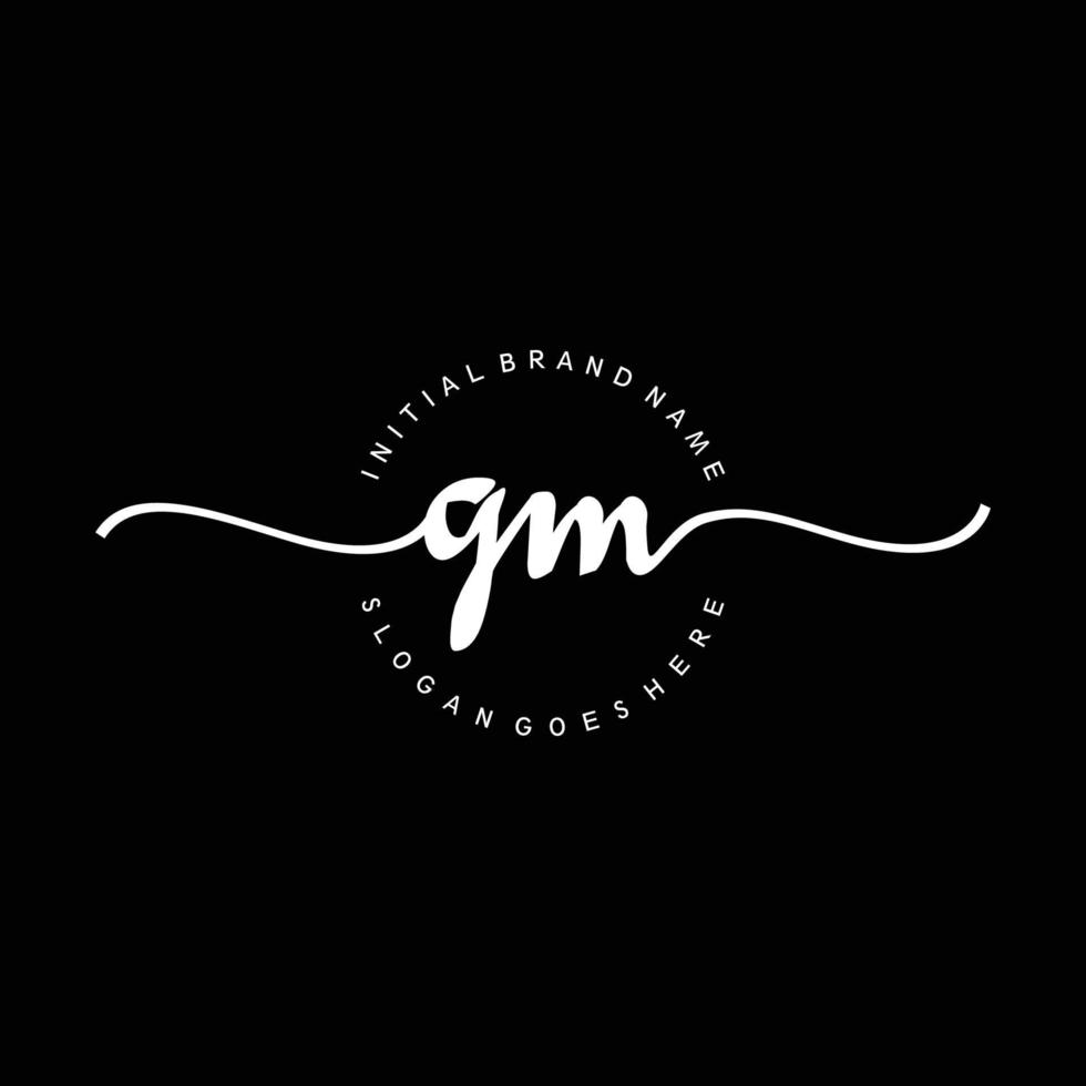 Initial GM handwriting logo template vector