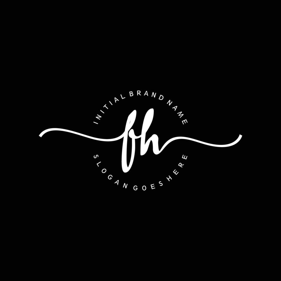 Initial FH handwriting logo template vector
