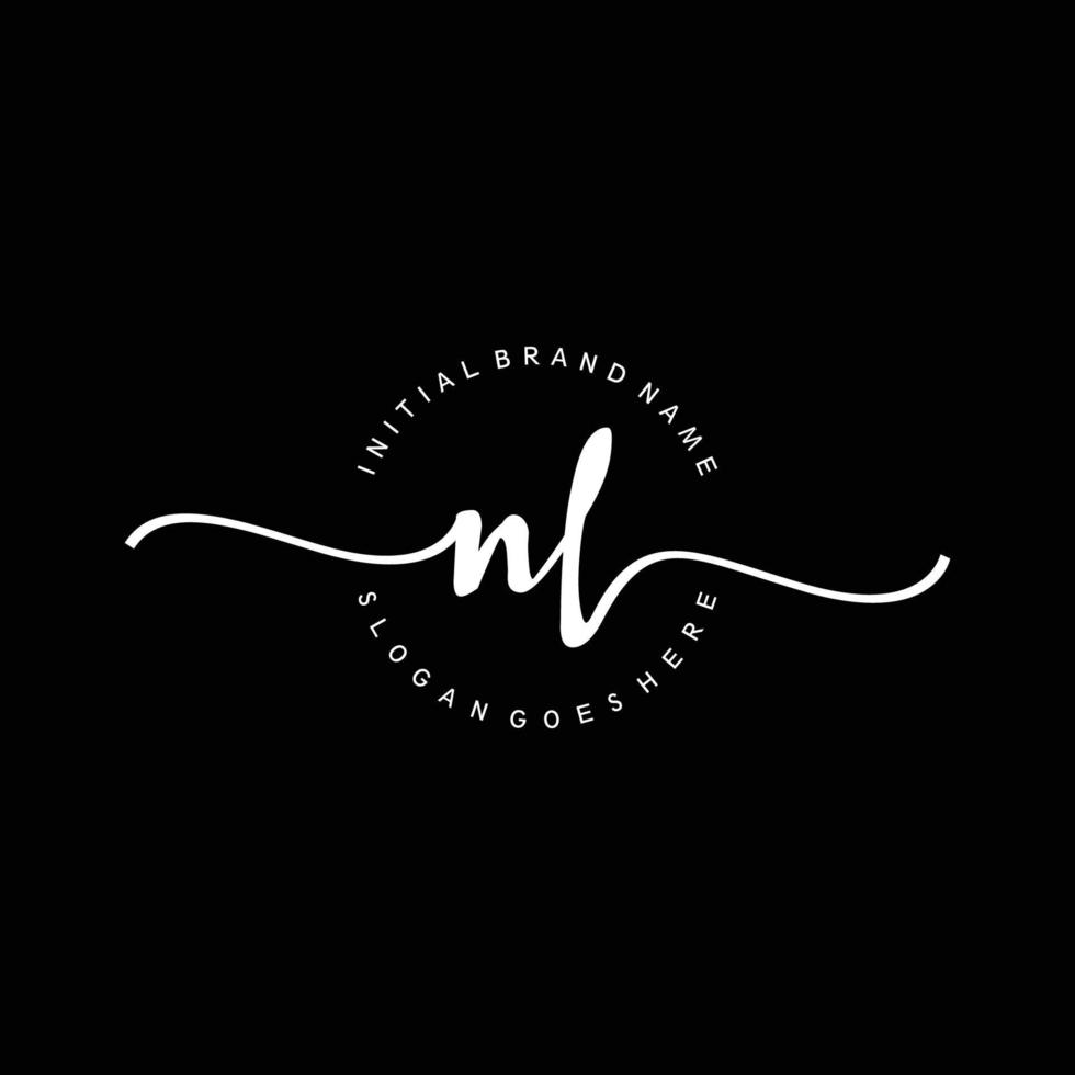 Initial NL handwriting logo template vector