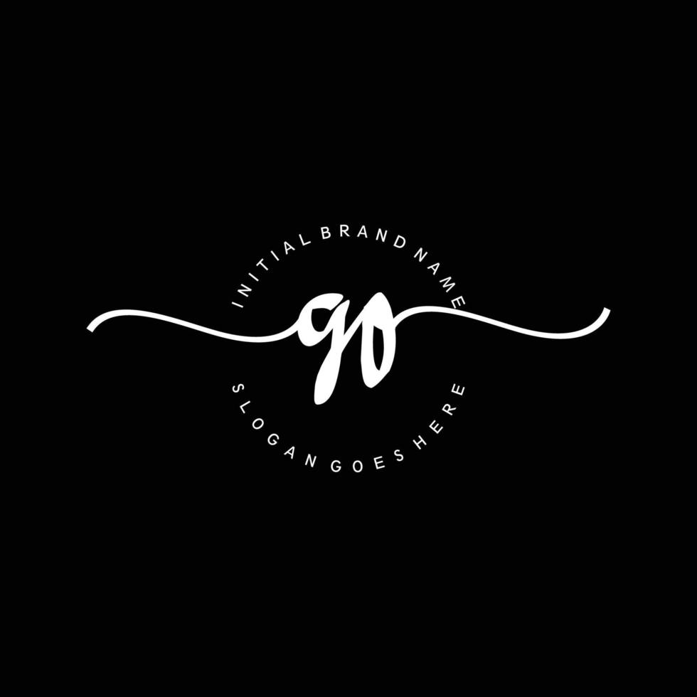 Initial GO handwriting logo template vector