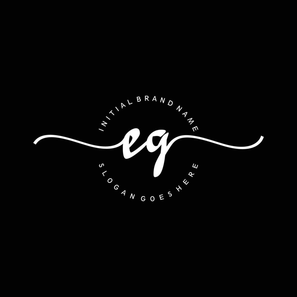 Initial EG handwriting logo template vector