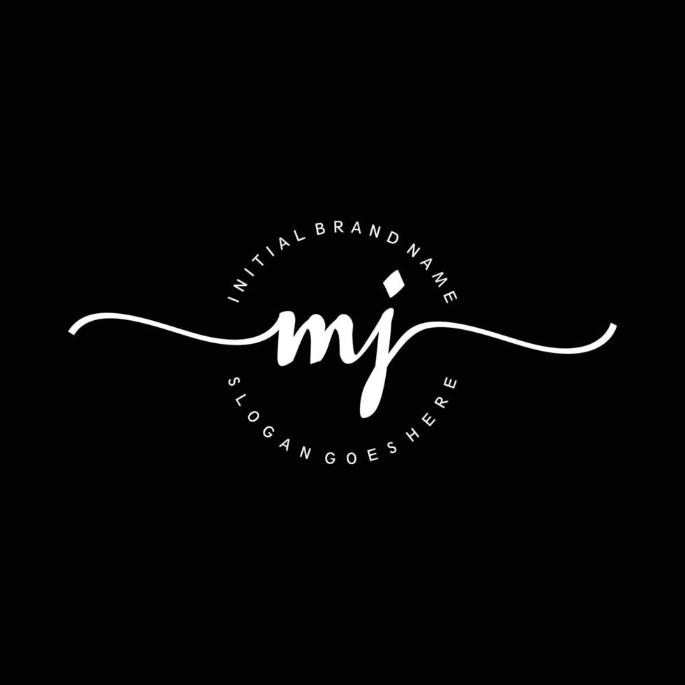 Initial MJ handwriting logo template vector