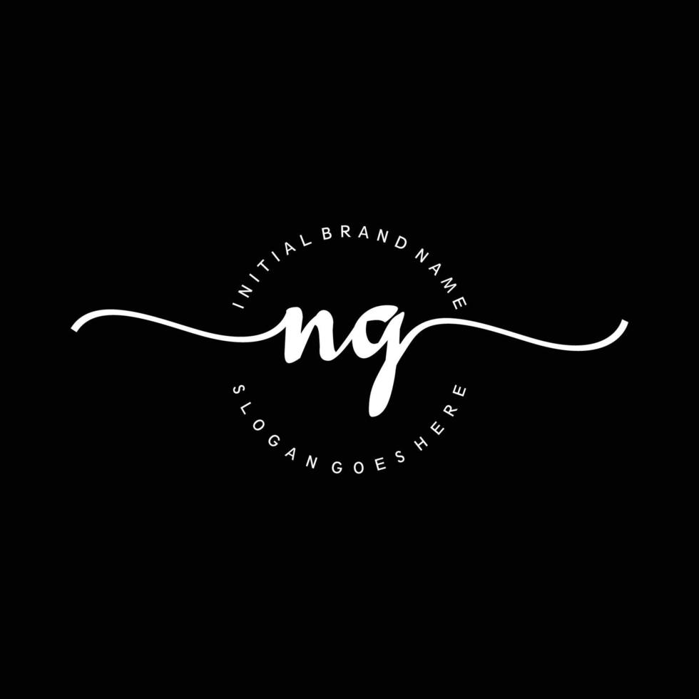 Initial NG handwriting logo template vector