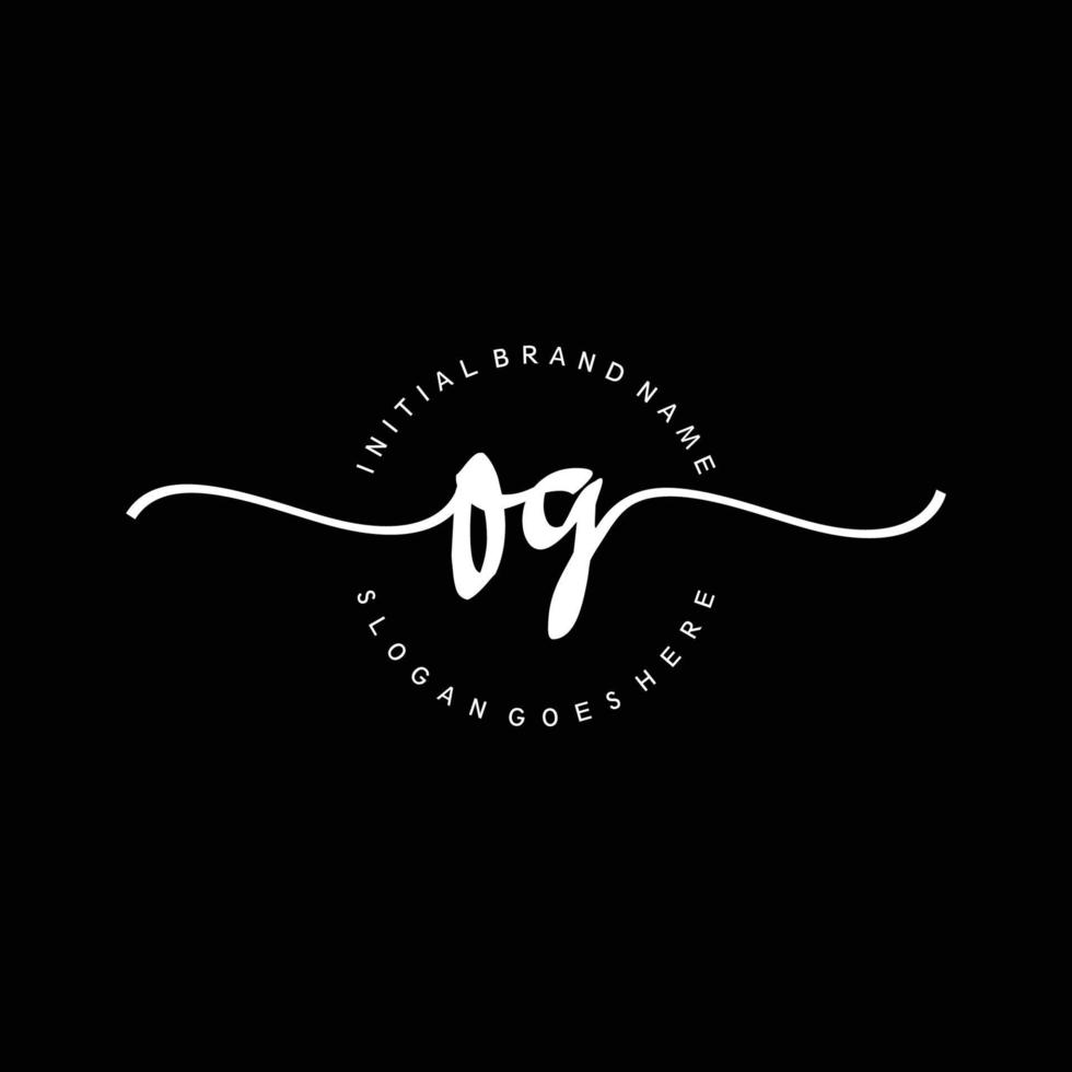 Initial OG handwriting logo template vector