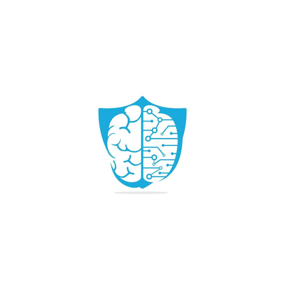 diseño del logotipo de conexión cerebral. plantilla de logotipo de cerebro digital. vector