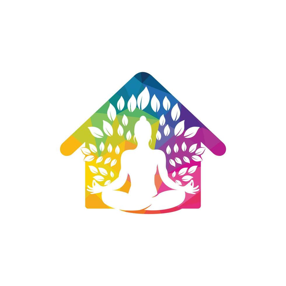 plantilla de diseño del logotipo de la casa de yoga. concepto de diseño del logo del centro de yoga. vector