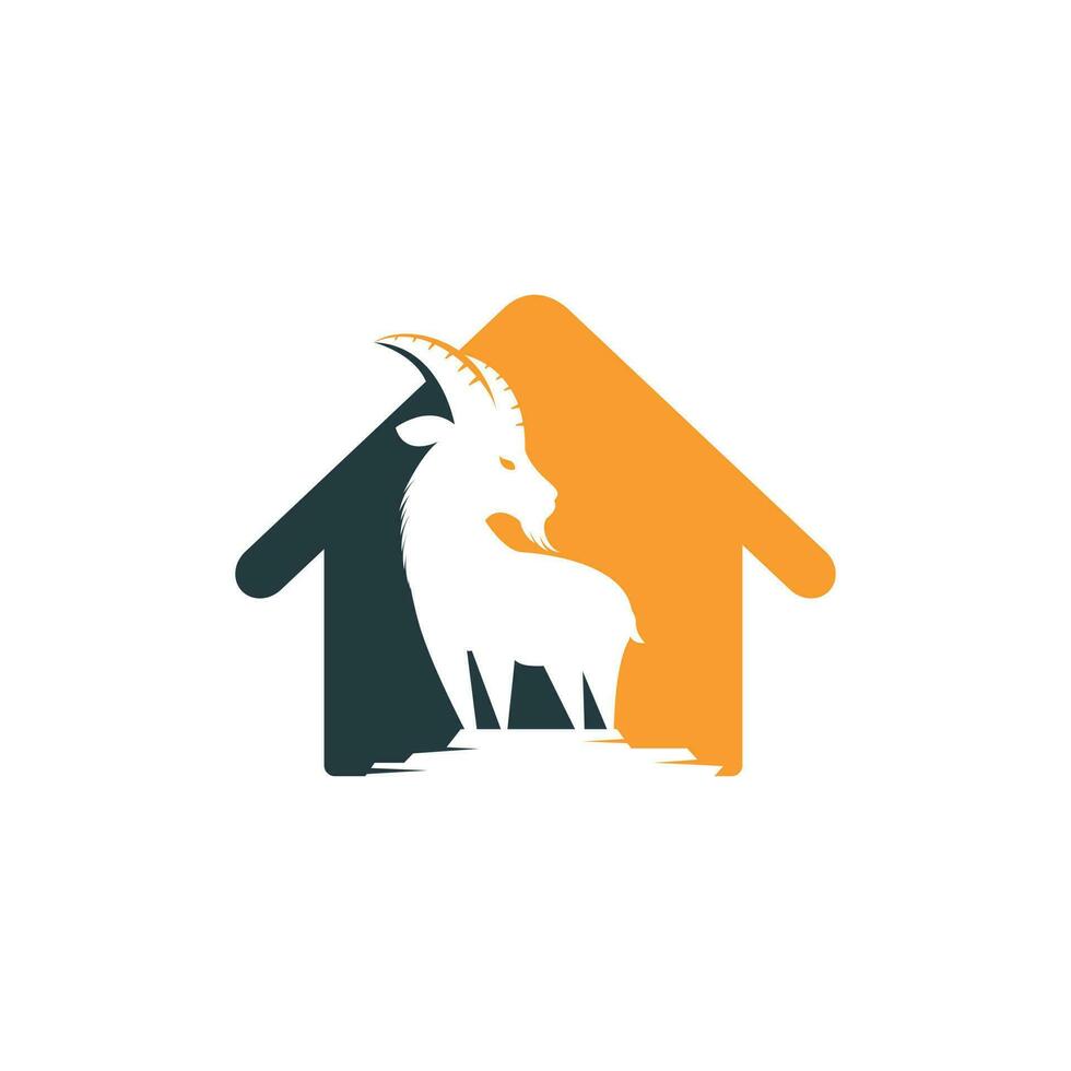 Goat home Logo Template vector design. A beard goat logo concept.