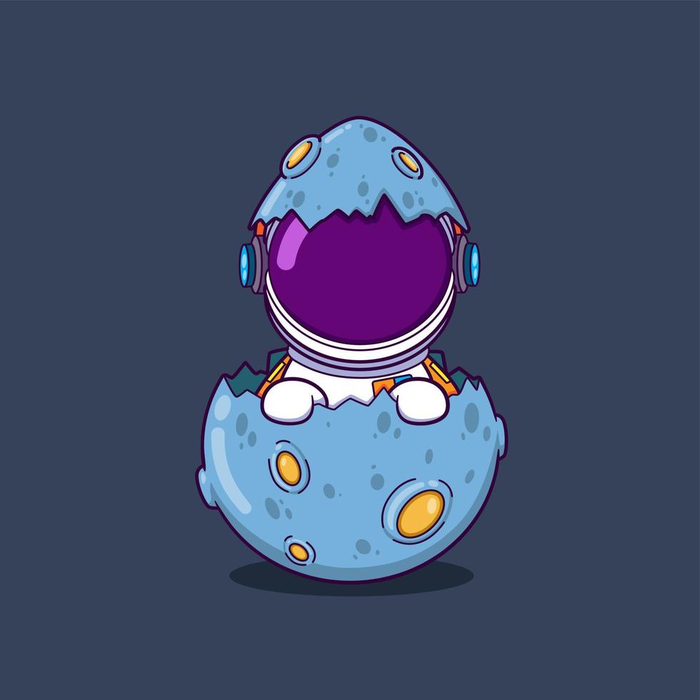 The astronaut is just hatched in the world and he is confused where he is vector