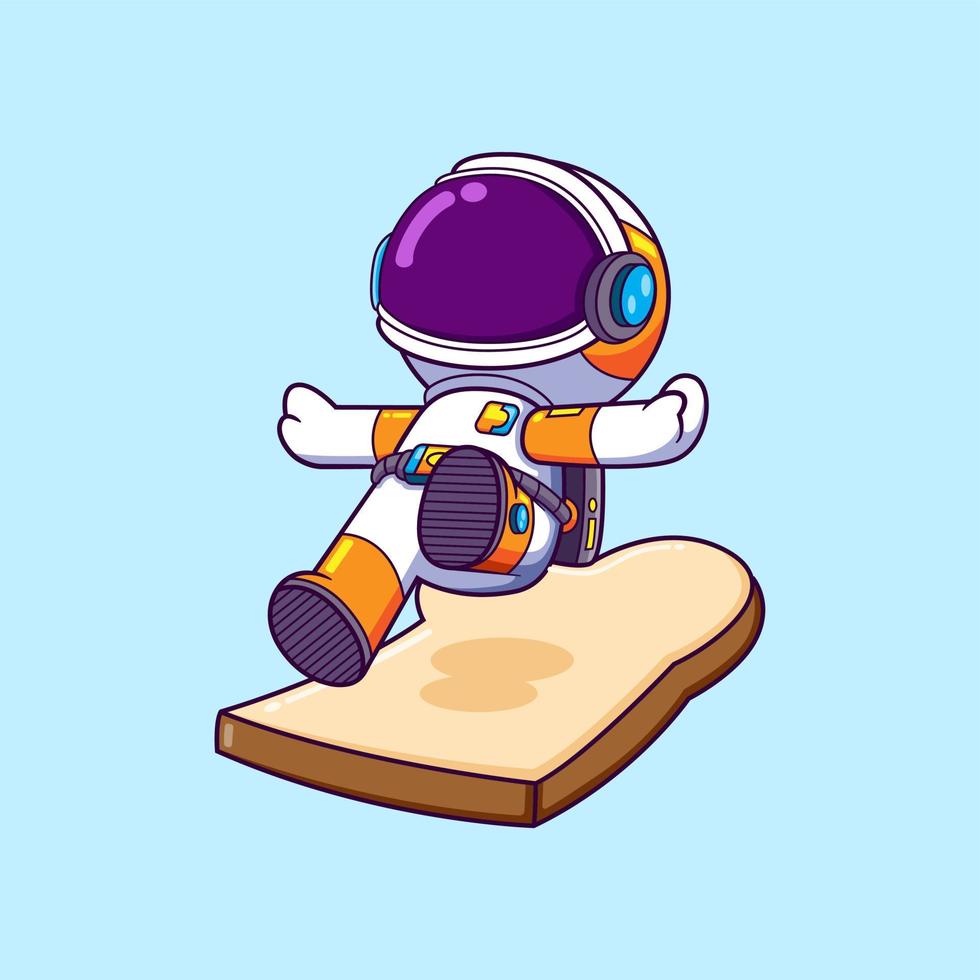 The astronaut is jumping and falling to a bread with style vector