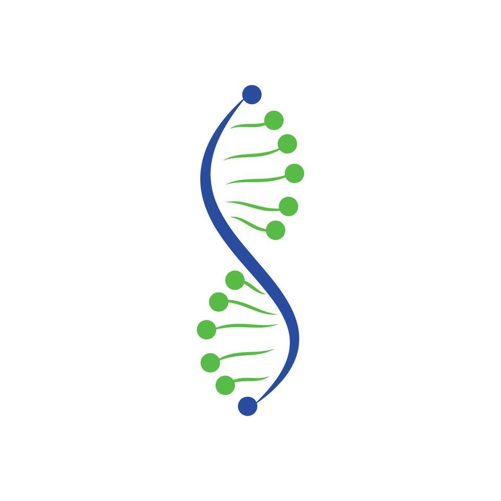 diseño del logotipo del vector de genética científica. análisis genético, investigación código biotecnológico adn. cromosoma del genoma biotecnológico.