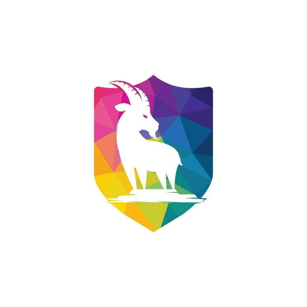 Goat Simple Logo Template Design. Mountain goat vector logo design.