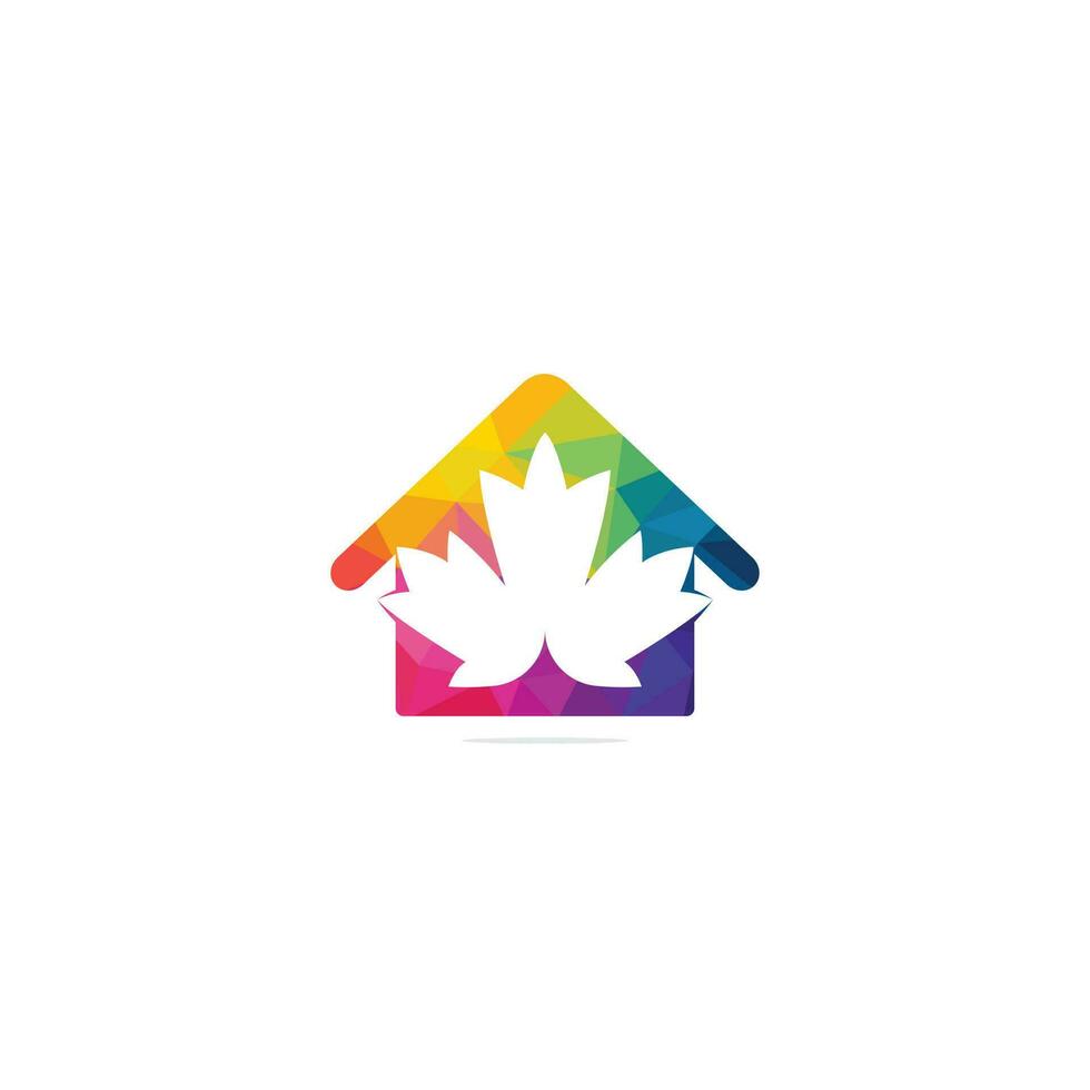 Maple leaf real estate vector logo. Maple leaf home icon. 13156781