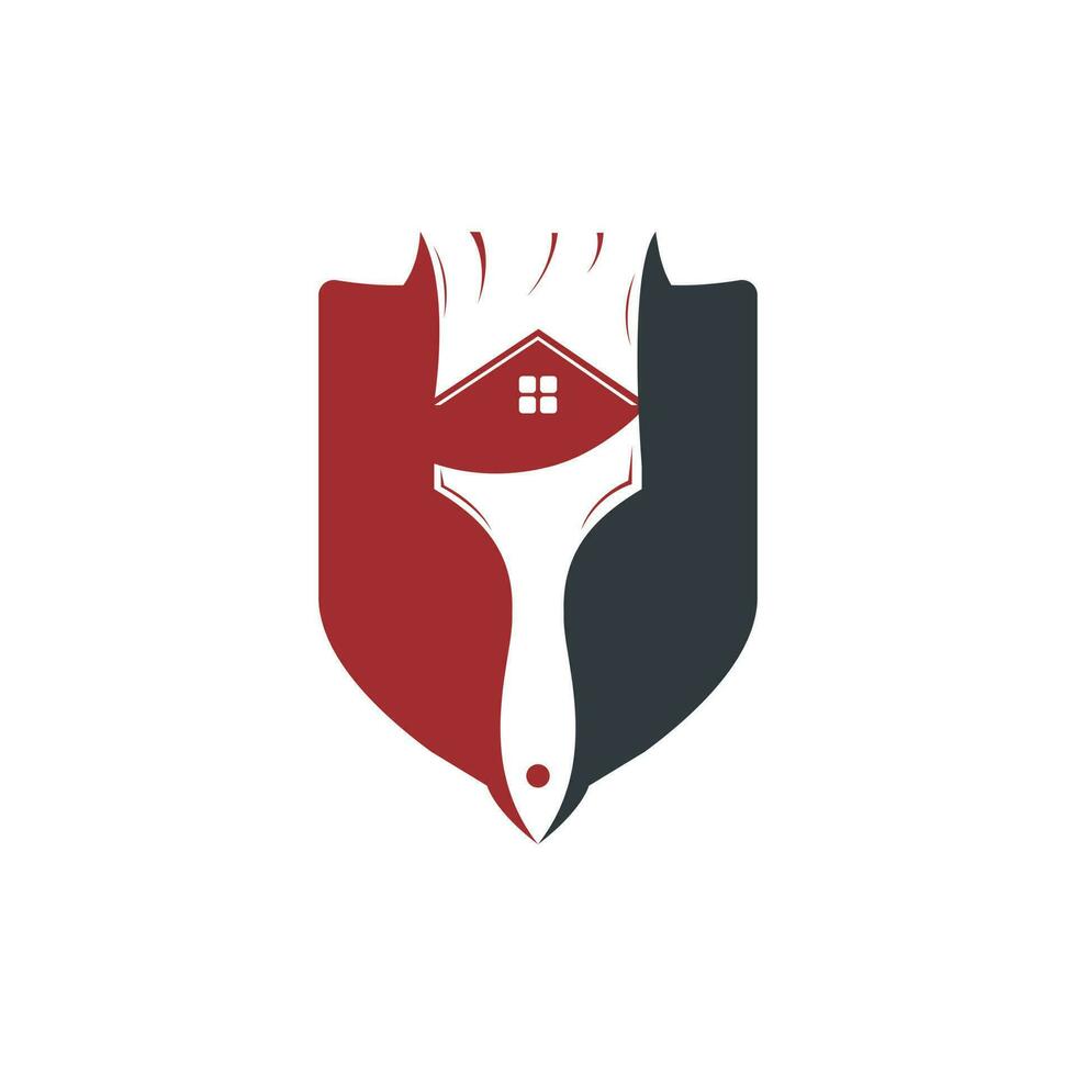 diseño del logotipo del vector de restauración del hogar. vector de icono de mantenimiento de propiedad y renovación de casa. icono de pincel de pintura en casa.