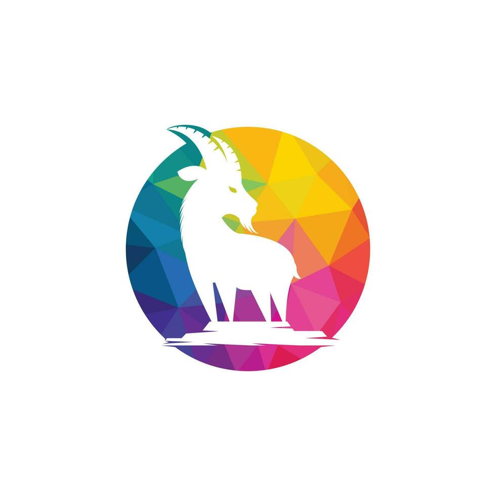 Goat Simple Logo Template Design. Mountain goat vector logo design.