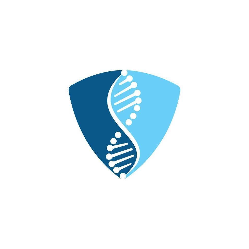 Science genetics vector logo design. Genetic analysis, research biotech code DNA. Biotechnology genome chromosome.