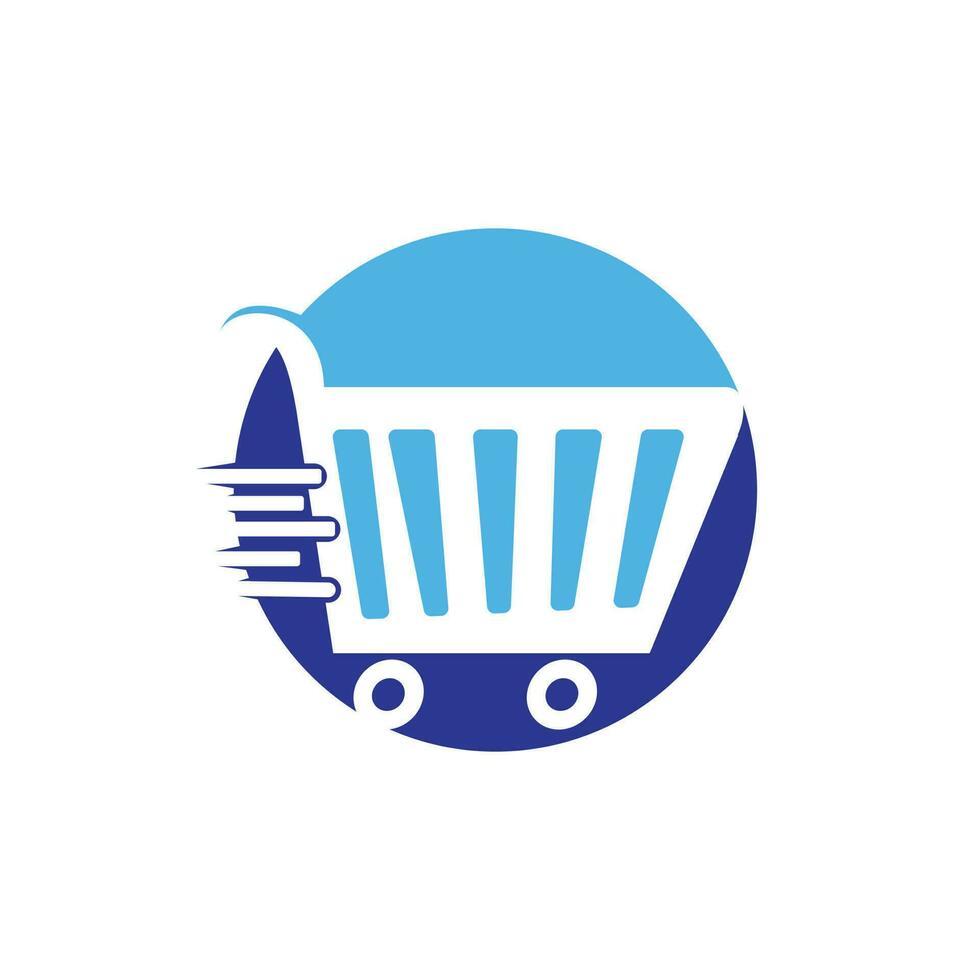 Shopping cart vector logo design. Shopping logo design. On-line shopping app icon.