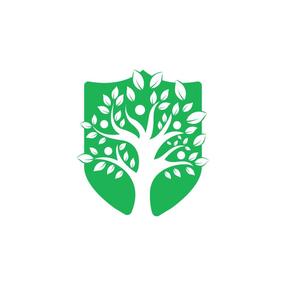 logotipo de la gente del árbol. diseño de logotipo de personas sanas. icono del logotipo de la vida humana del vector de árbol de personas abstractas.