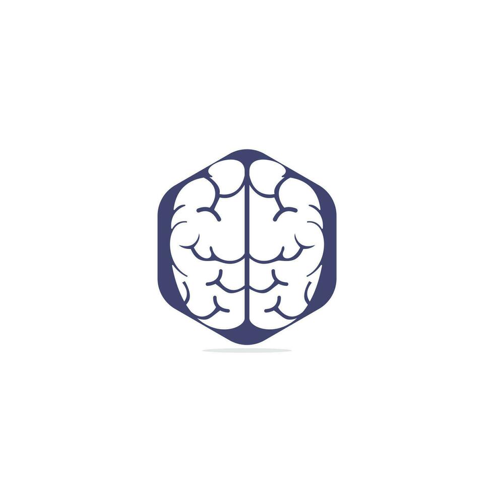 Creative brain logo design. Think idea concept. Brainstorm power thinking brain Logotype icon. vector