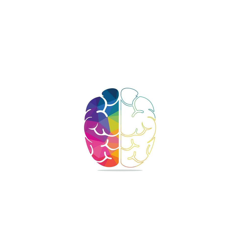 pensar en el concepto de idea. lluvia de ideas icono de logotipo de cerebro de pensamiento de poder. vector