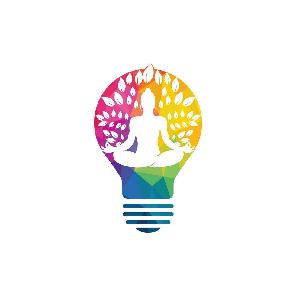 Lotus Idea Logo Icon Design. Yoga and light bulb vector logo design.