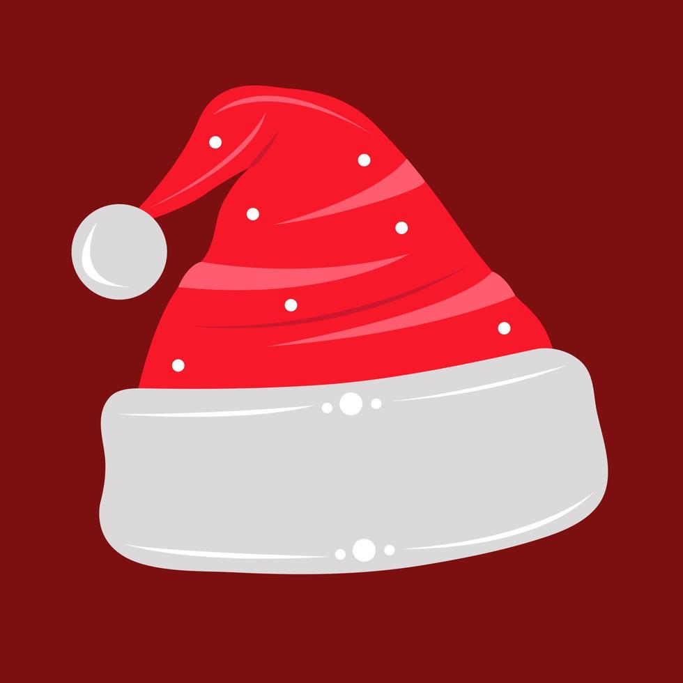 Santa claus christmas red hat vector illustration for graphic design and decorative element