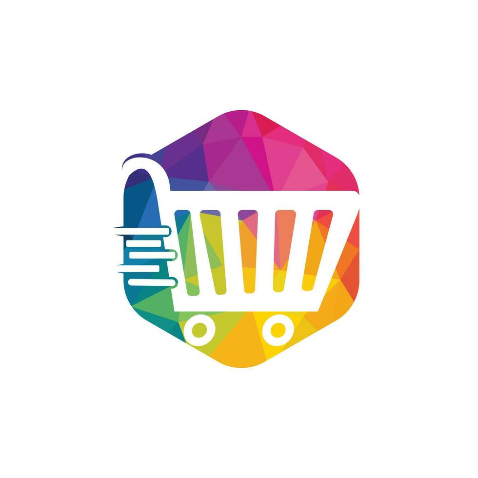 diseño de logotipo de vector de carrito de compras. diseño de logotipo de compras. icono de la aplicación de compras en línea.