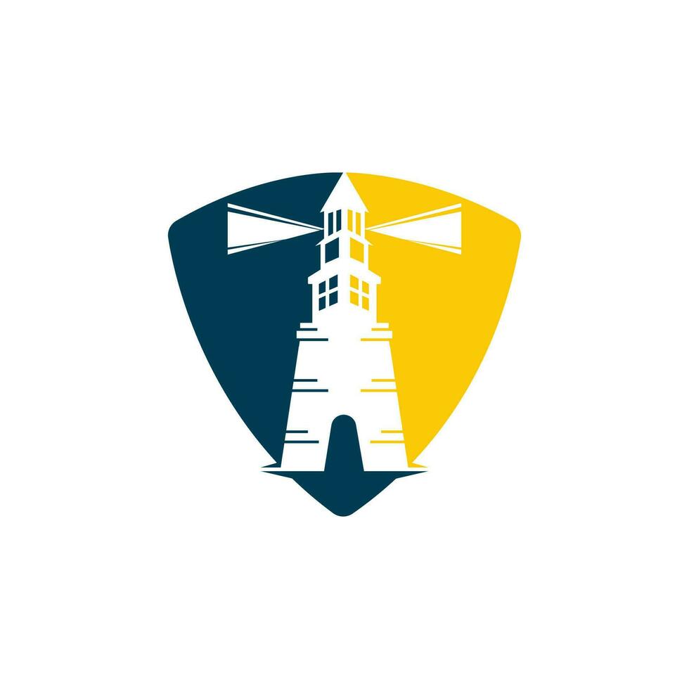Lighthouse vector logo design. Lighthouse icon logo design vector template illustration.