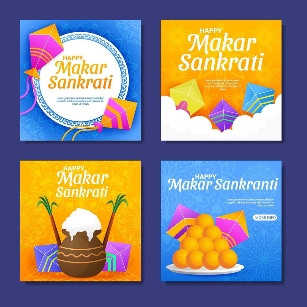 Makar Sankranti Social Media Post vector