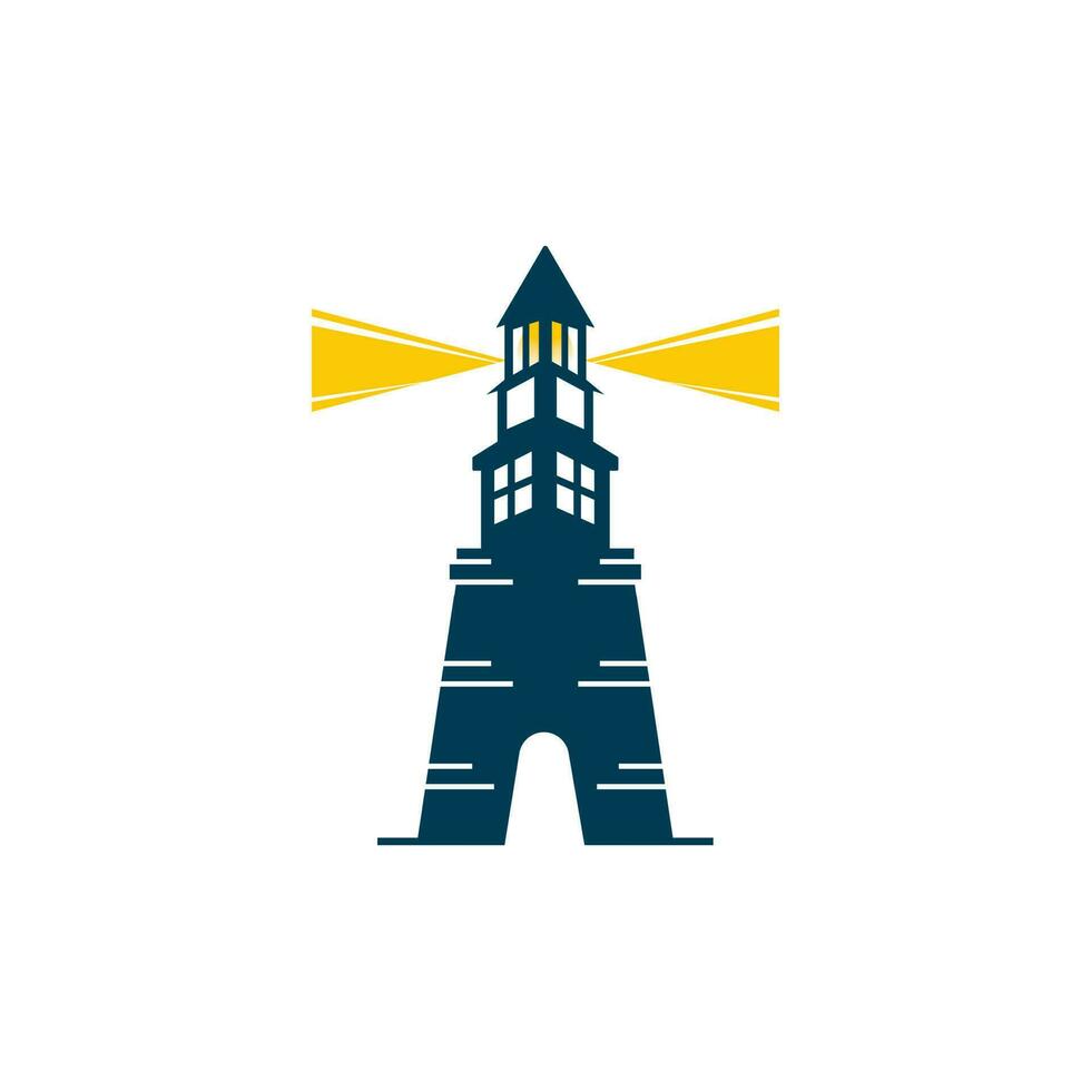 Lighthouse vector logo design. Lighthouse icon logo design vector template illustration.