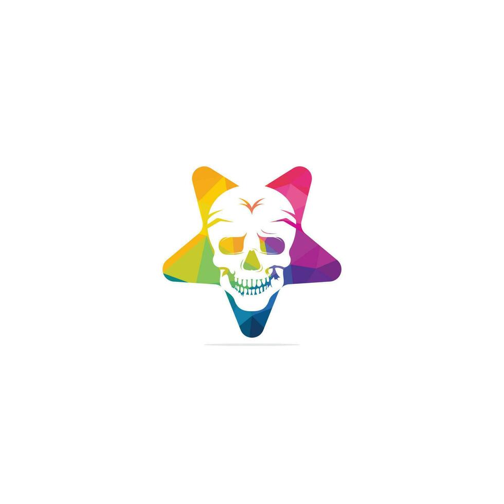 plantilla de diseño de logotipo de calavera de estrella. cráneo en estilo vintage. vector