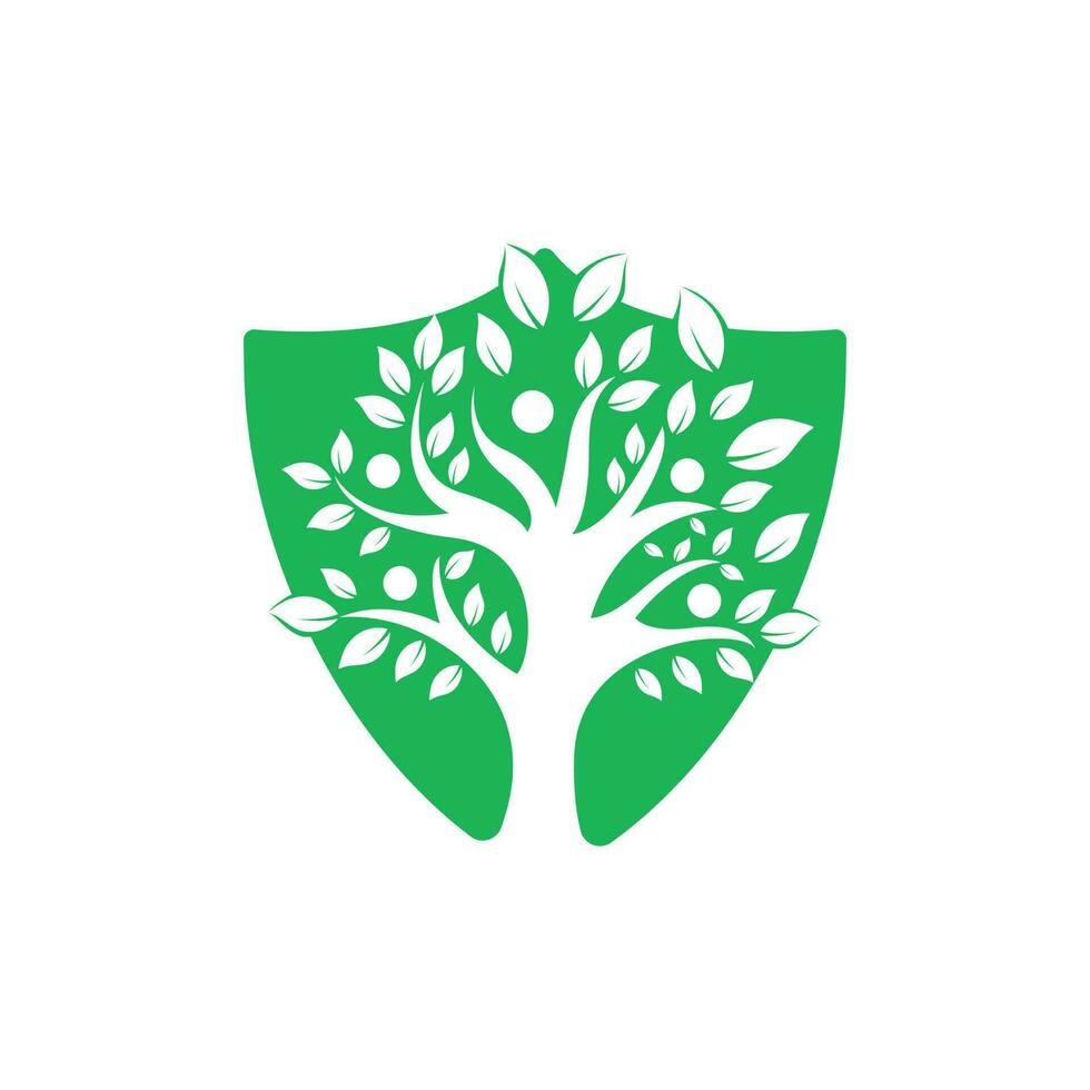 Tree people logo. Healthy people logo design. Human life logo icon of abstract people tree vector. vector