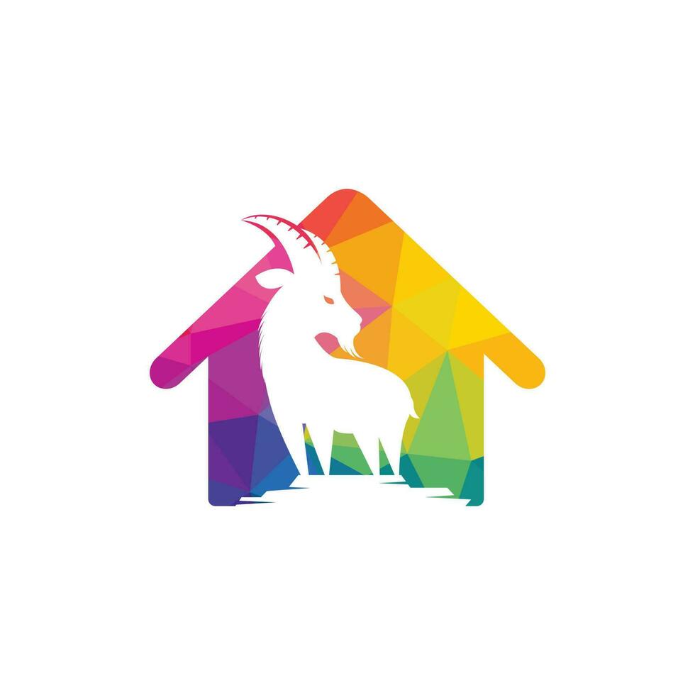 Goat home Logo Template vector design. A beard goat logo concept.