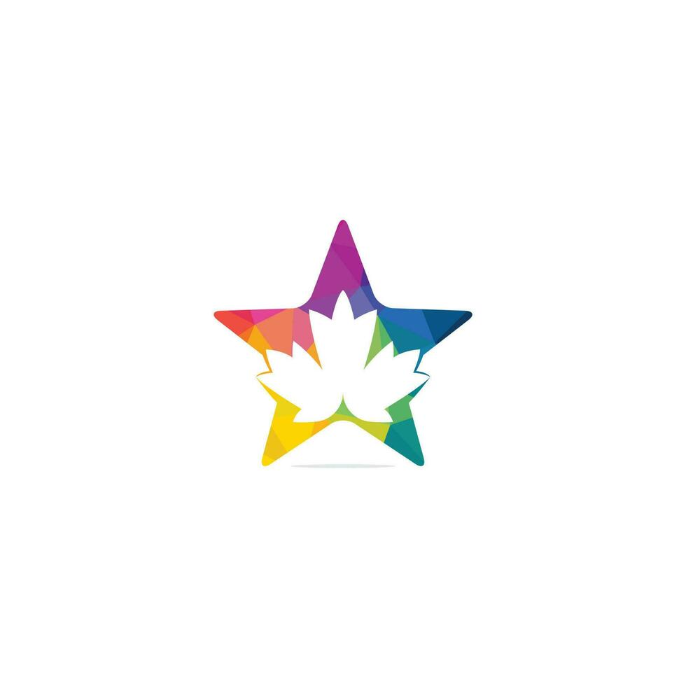 Star Canadian Maple leaf Logo. Maple Leaf Illustration Vector Design.