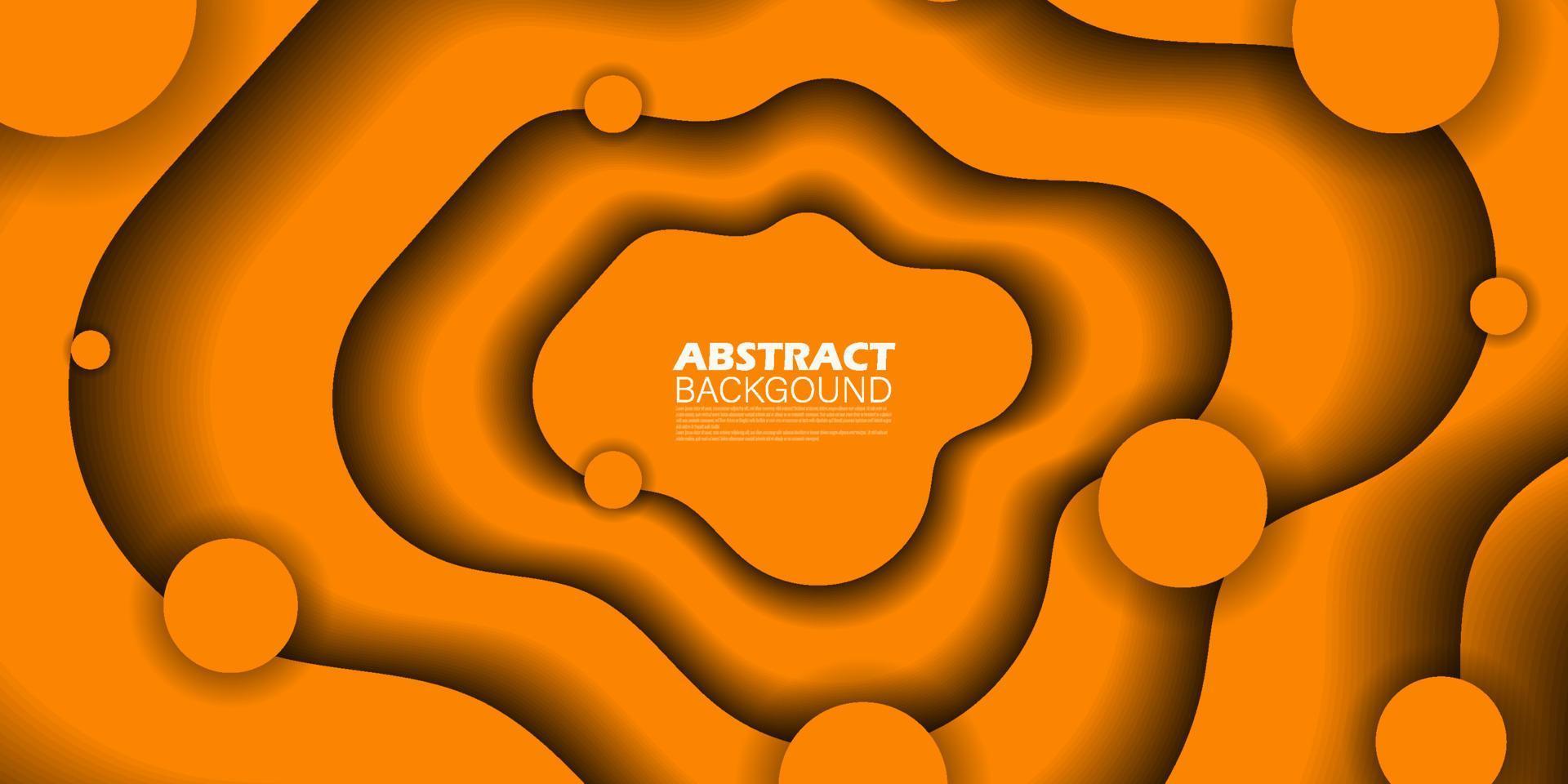Trendy papercut orange abstract background with curves in realistic 3d papercut craft art style. Modern business presentation illustration or creative project template.Eps10 vector