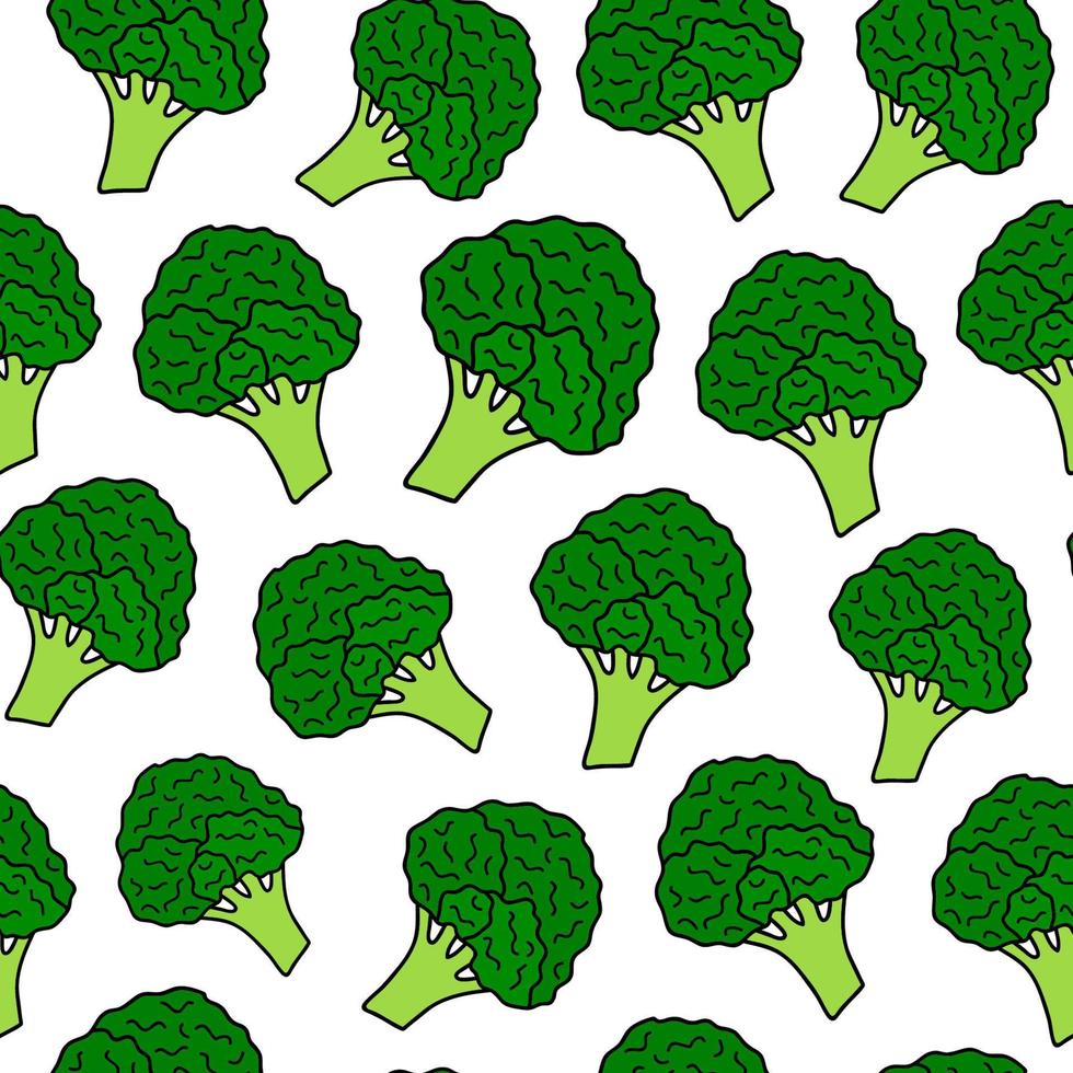 Seamless pattern with broccoli. vector