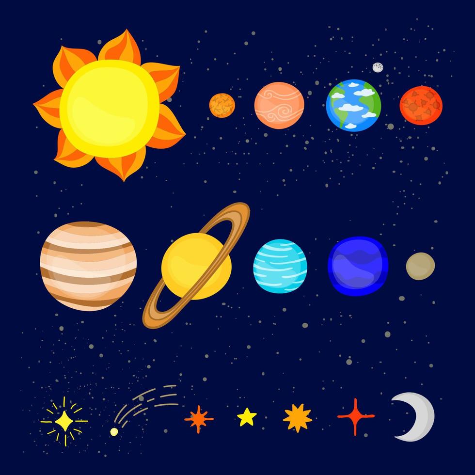 Planets of the solar system. vector