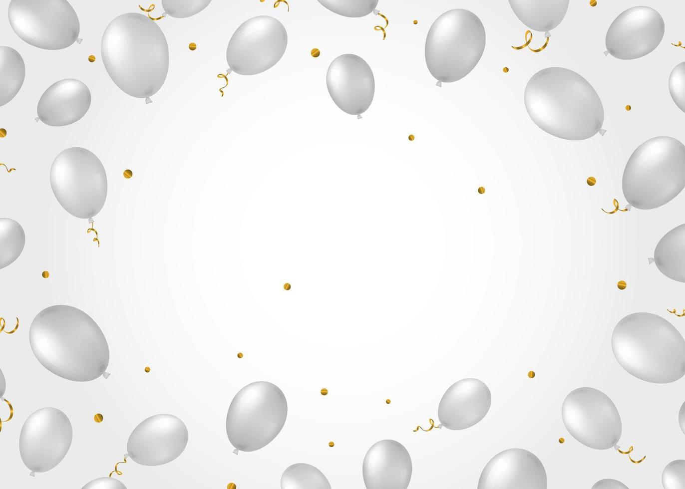 Background with helium balloons and glitter. vector