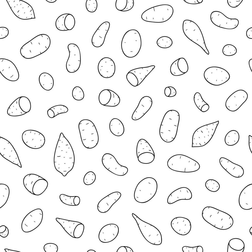 Seamless pattern with potatoes. vector