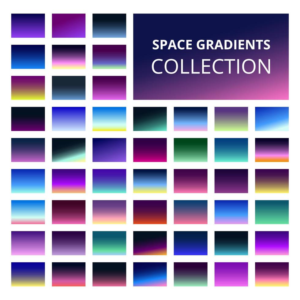 Set of colorful space gradients. vector