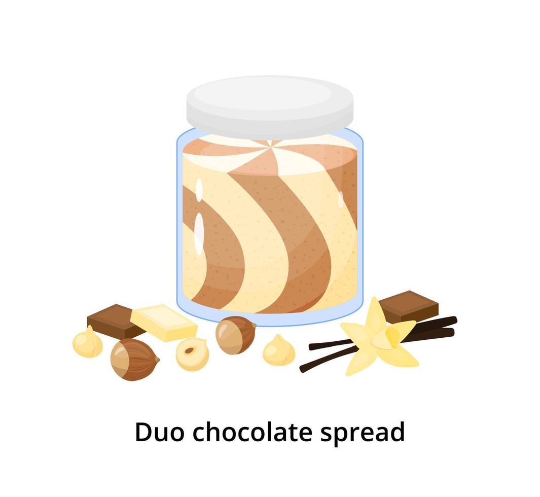 dúo de chocolate para untar. vector