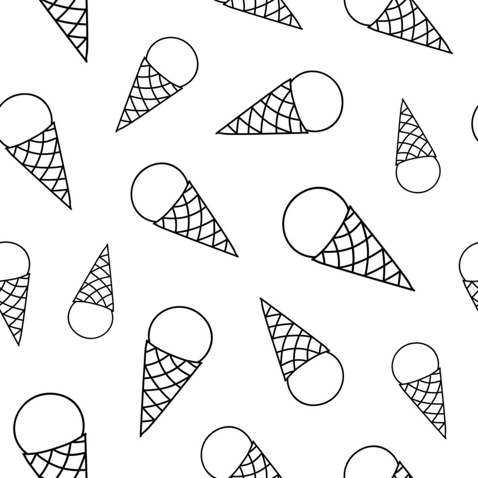 Seamless pattern with ice cream cones. vector