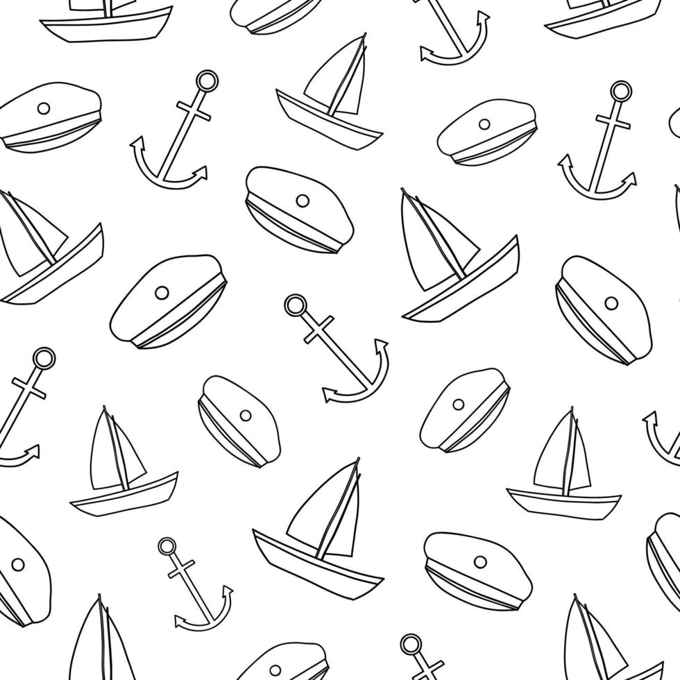 Seamless pattern with sea items. vector