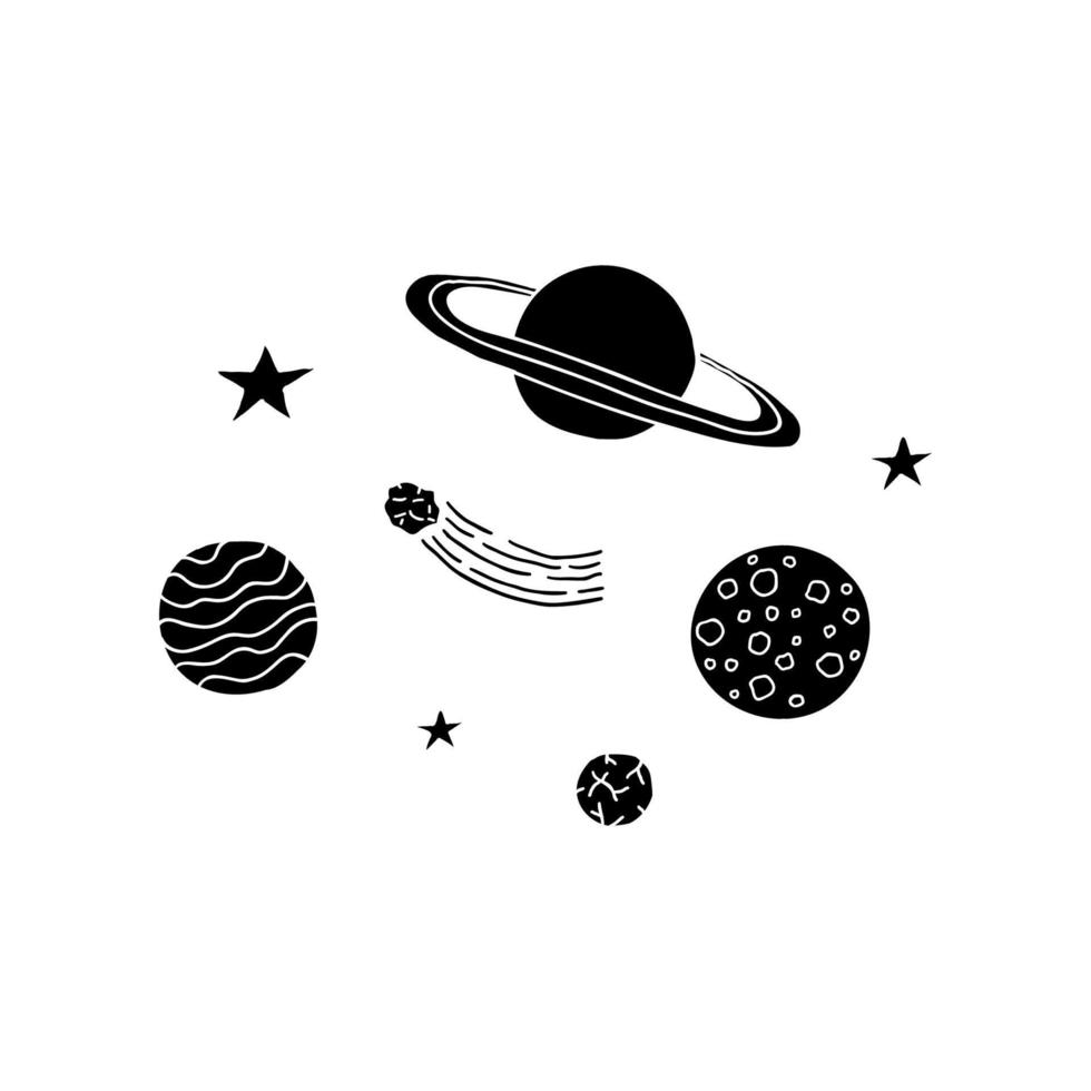 Space composition with planets. vector