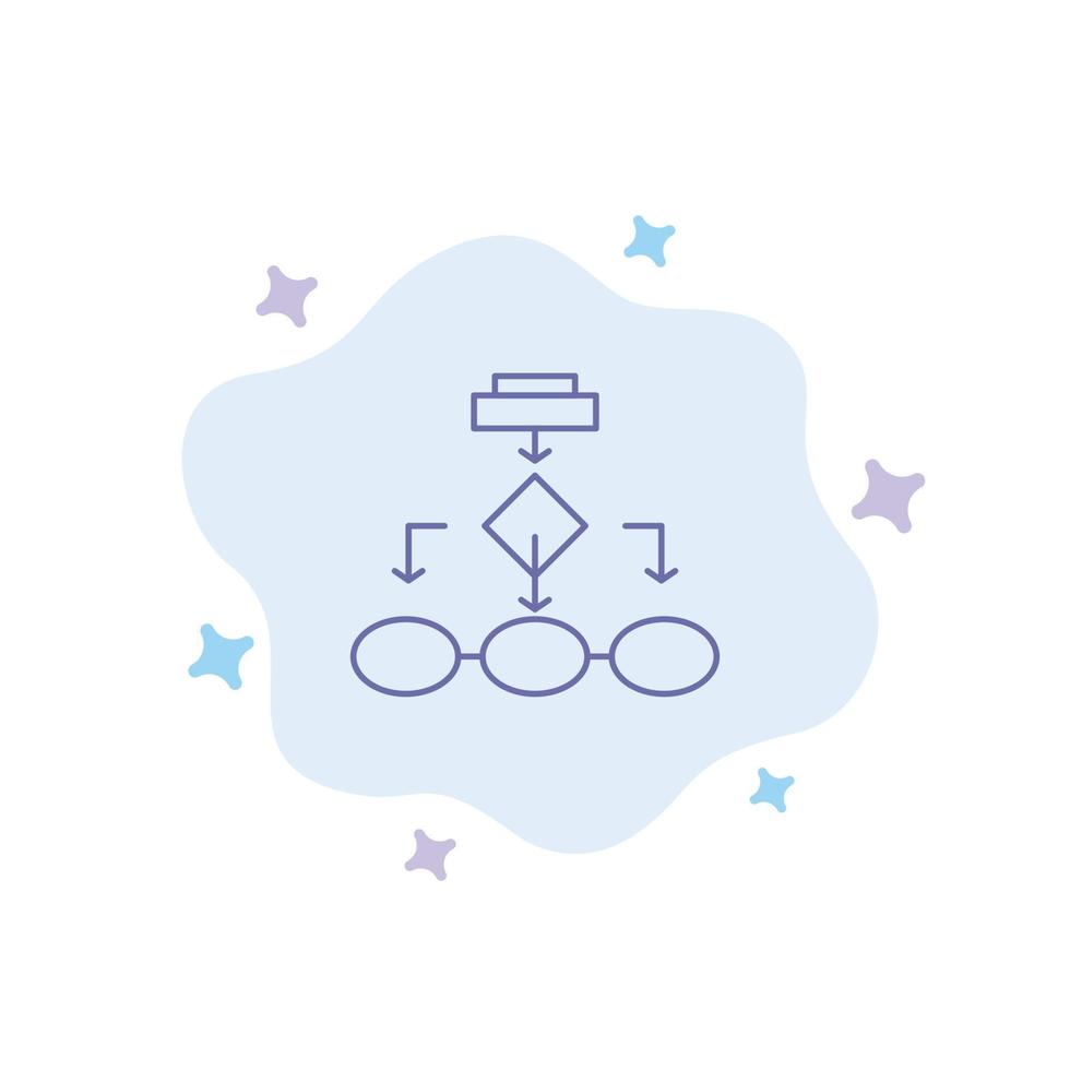 Flowchart Algorithm Business Data Architecture Scheme Structure Workflow Blue Icon on Abstract Cloud vector