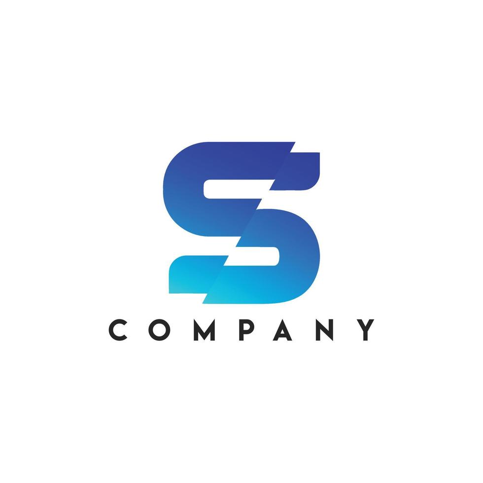 S Letter Sliced Logo, Slicing the letter S, Letter S Logo Monogram, S letter logo vector