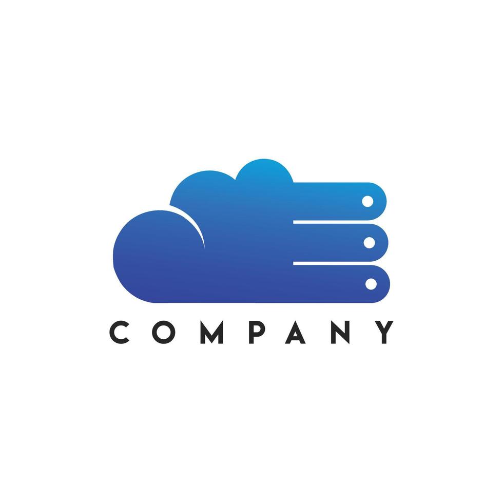 Cloud Servers Logo, cloud tech logo vector