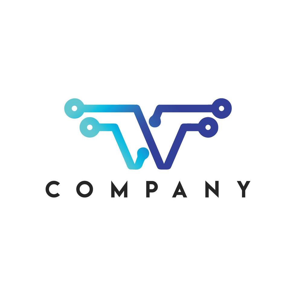Warn Tech Logo, letter W logo templat vector