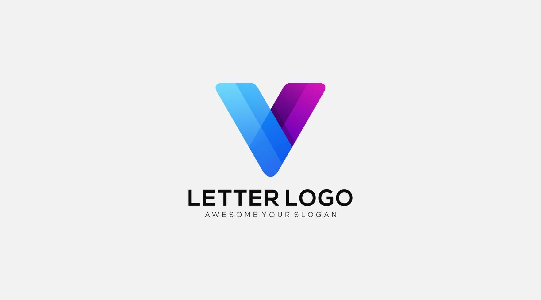 Letter V - All elements on this template are editable with vector software and logo design