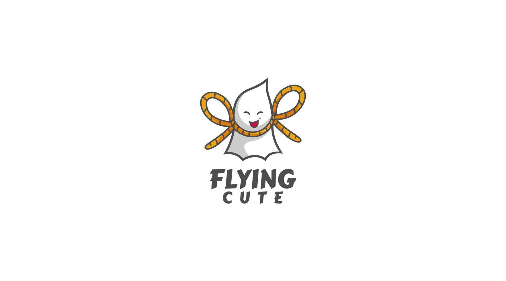 flying Cute ghost icon isolated on black and white backgrounds logo design vector