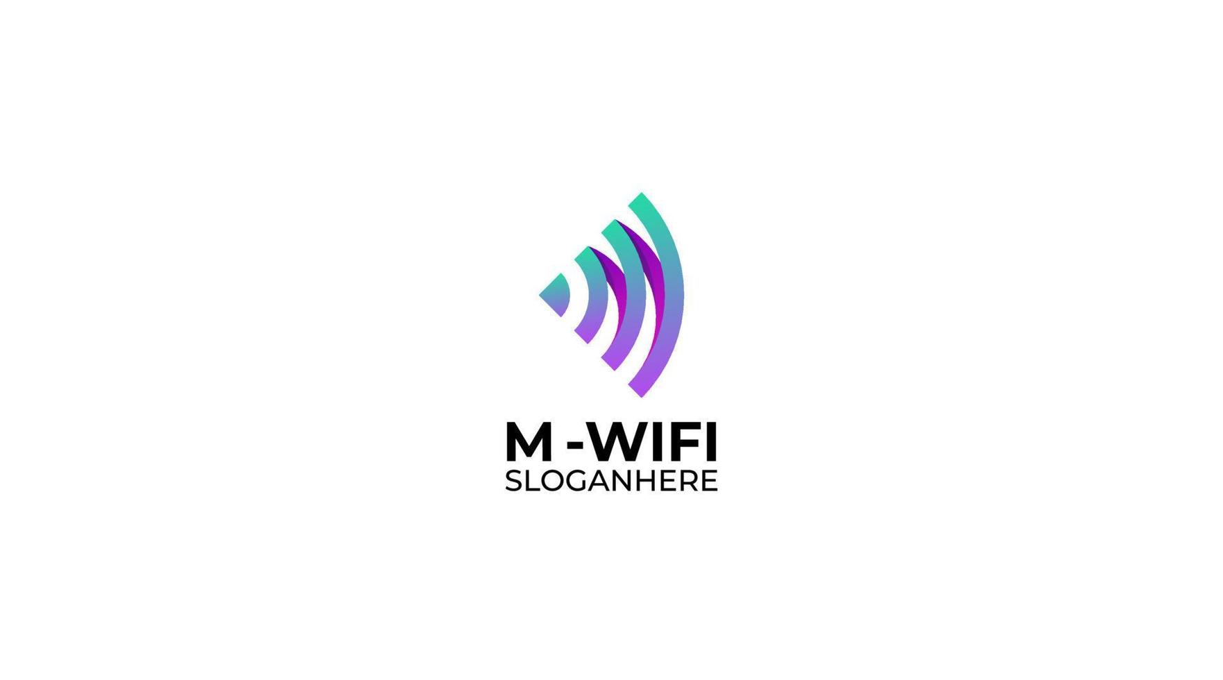 Letter M wireless logo icon design template elements vector